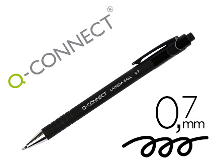 Bolígrafo Q-Connect tinta negra con grip